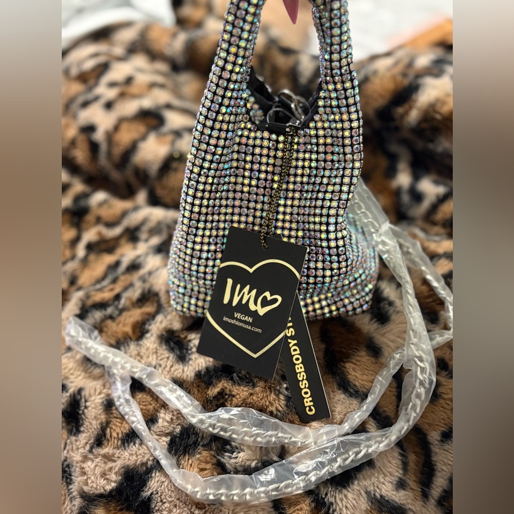 Adorable mini slouch Bling crossbody/hand purse